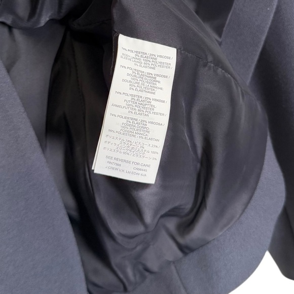 J. Crew Size 8 Sleek Single Button Bonded Crepe Blazer In Charcoal - Picture 4 of 6
